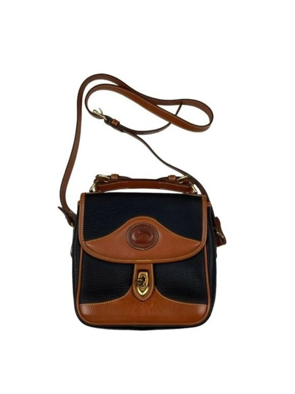 Vintage Dooney & Bourke All Weather Square Carrier Leather Bag